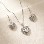 SILVER HANGING HEART OF YORKSHIRE PENDANT & CHAIN | 33852