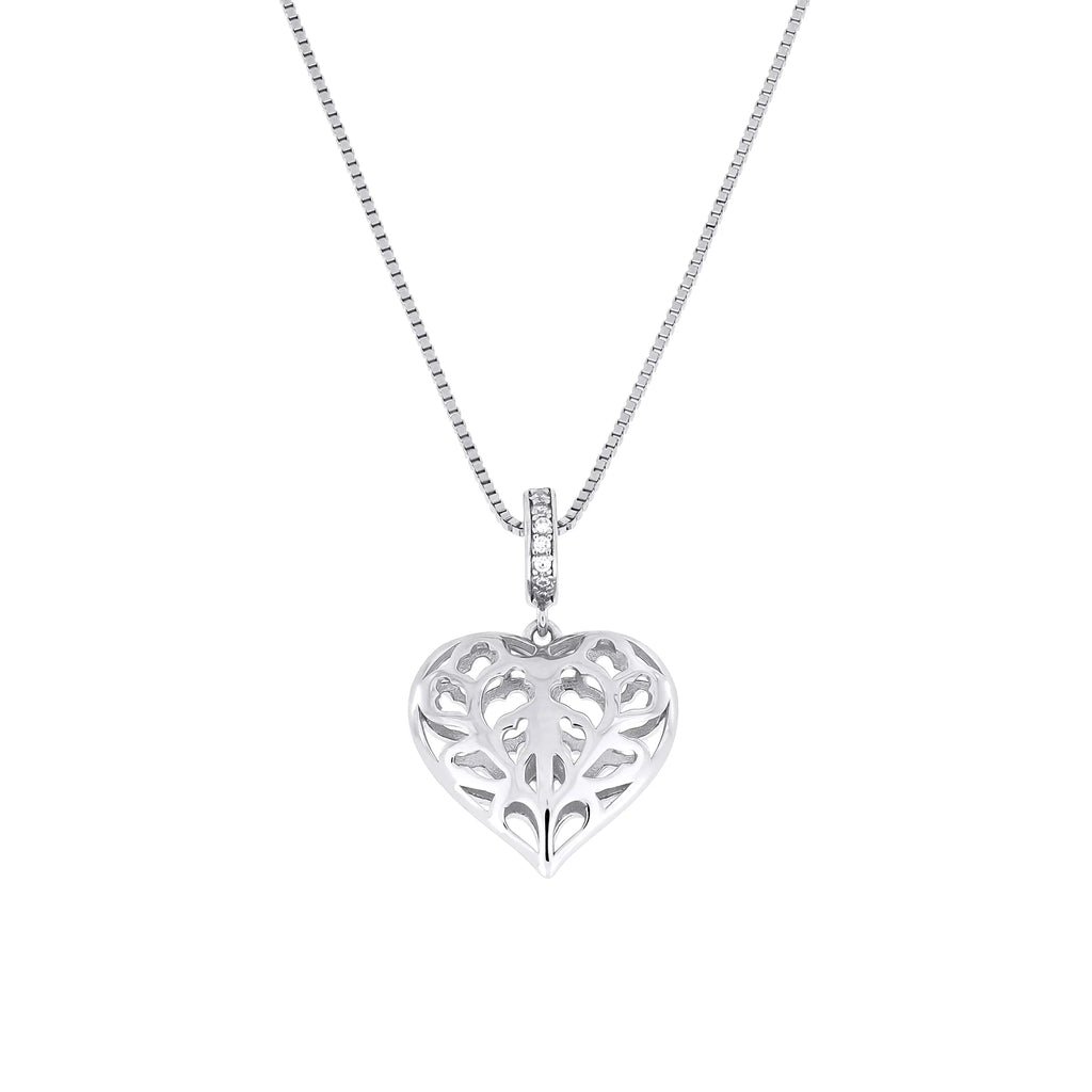 SILVER HANGING HEART OF YORKSHIRE PENDANT & CHAIN | 33852