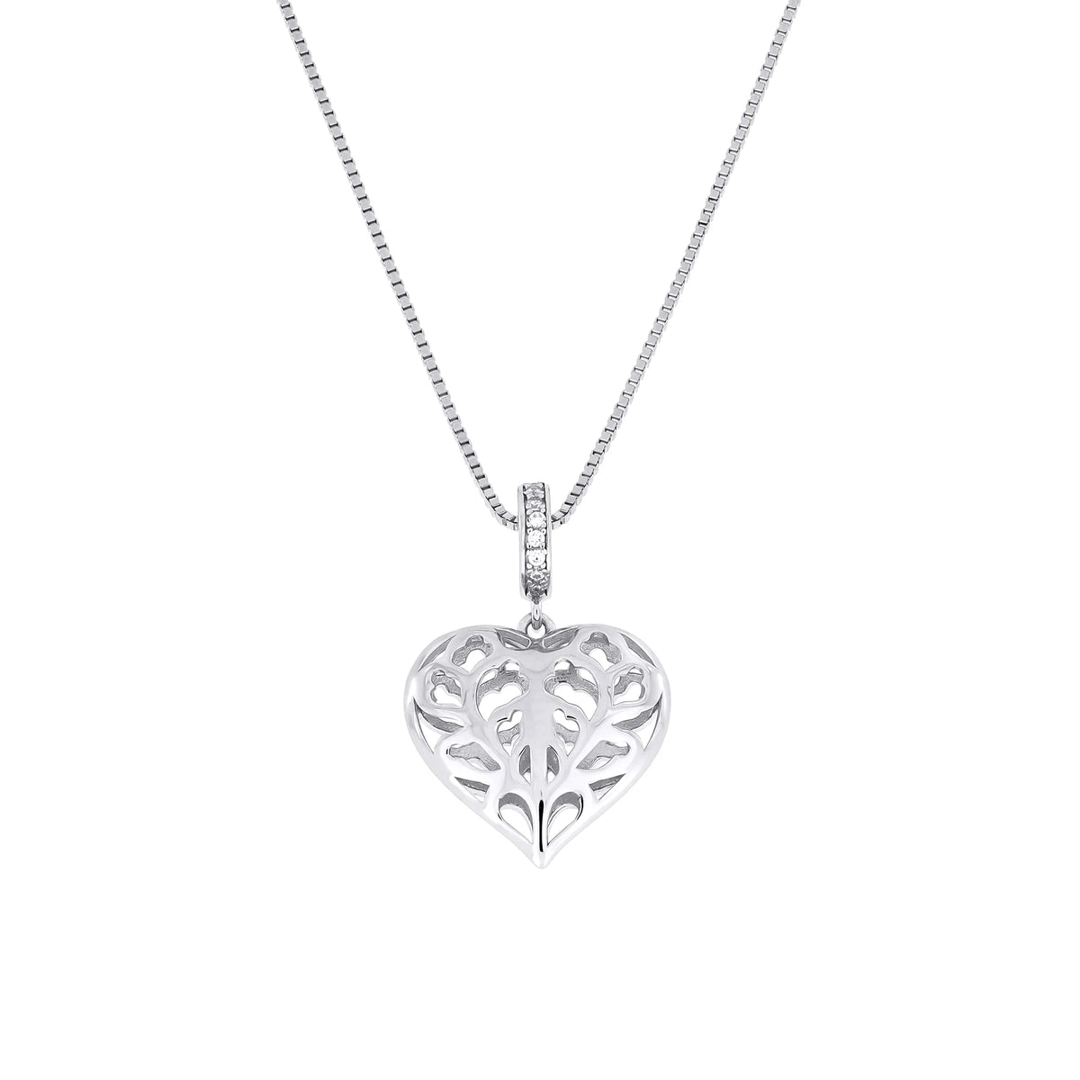 SILVER HANGING HEART OF YORKSHIRE PENDANT & CHAIN | 33852