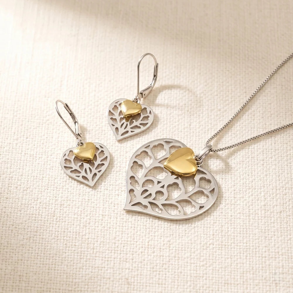 SILVER HEART OF YORKSHIRE GP SML DBLE PENDANT