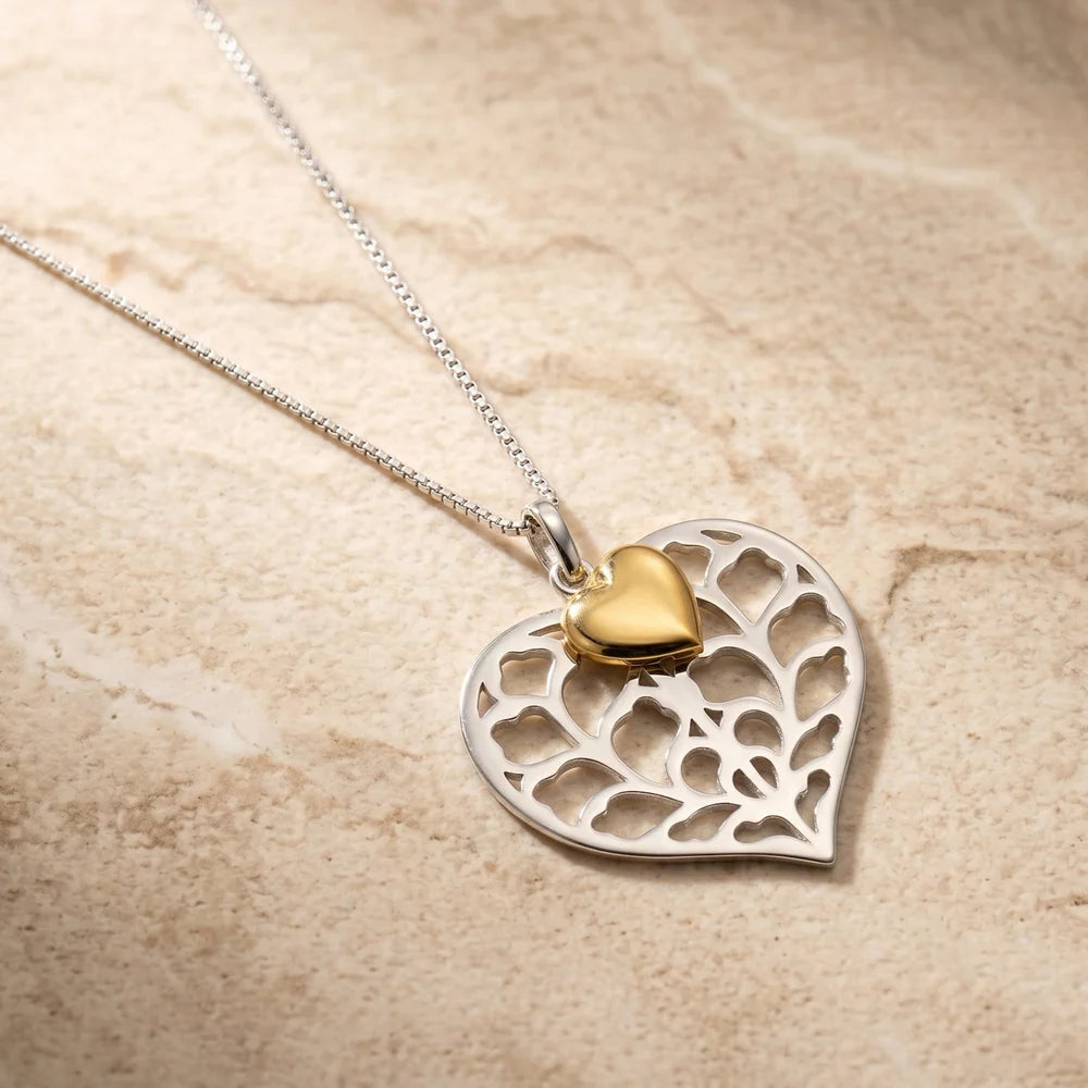 SILVER HEART OF YORKSHIRE GP SML DBLE PENDANT