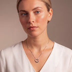 SILVER PAVE CIRCLES PENDANT & CHAIN | 34297