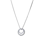 SILVER PAVE CIRCLES PENDANT & CHAIN | 34297