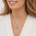 SILVER ABALONE HEART OF YORKSHIRE PENDANT BOX CHAIN