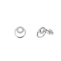 SILVER PAVE CIRCLES STUD EARRINGS | 34582