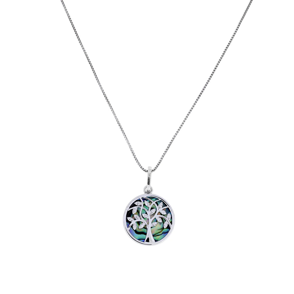 SILV TREE OF LIFE RP ABALONE RND PEND
