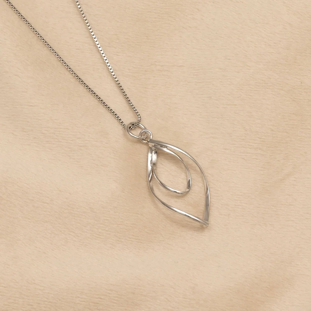 SILVER SPIRAL LOOP PENDANT & CHAIN | 35646