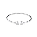 SILVER PAVE DISCS FLEXI CUFF BANGLE | 35691
