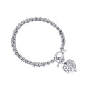 SILVER HANGING HEART OF YORKSHIRE T BAR BRACELET