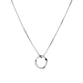 SILVER TWISTING OPEN CIRCLE PENDANT & CHAIN | 39266
