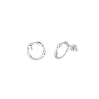 SILVER TWISTING OPEN CIRCLE STUD EARRINGS | 39267