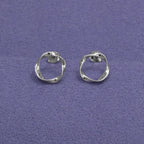 SILVER TWISTING OPEN CIRCLE STUD EARRINGS | 39267
