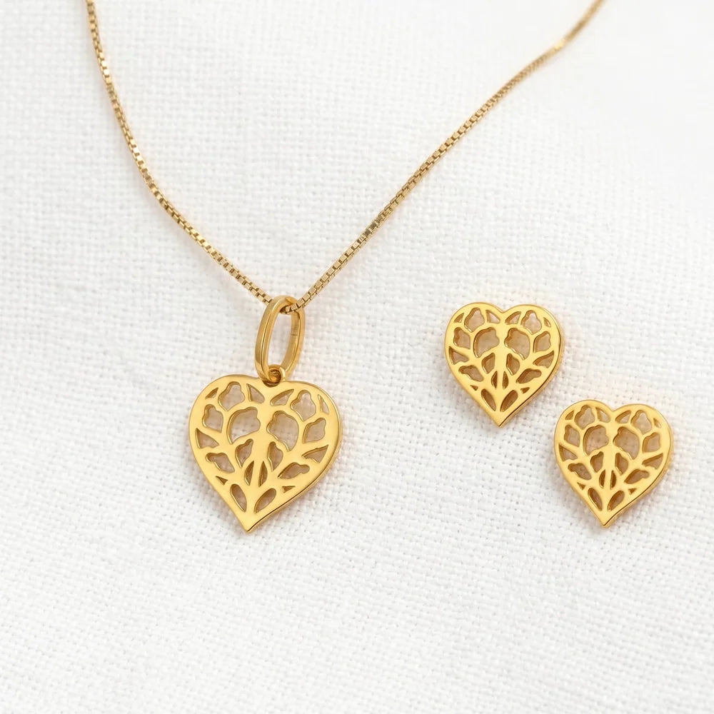 GOLD VERMEIL HEART OF YORKSHIRE PENDANT ON CHAIN
