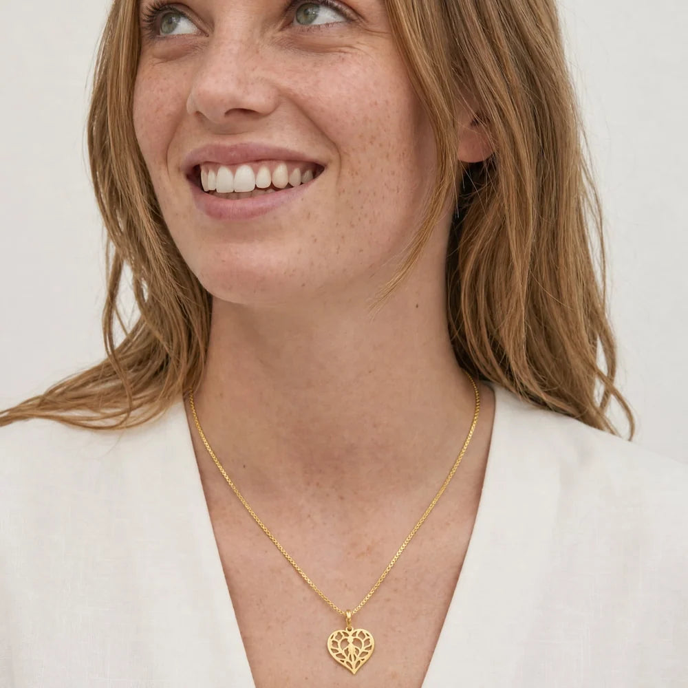 GOLD VERMEIL HEART OF YORKSHIRE PENDANT ON CHAIN