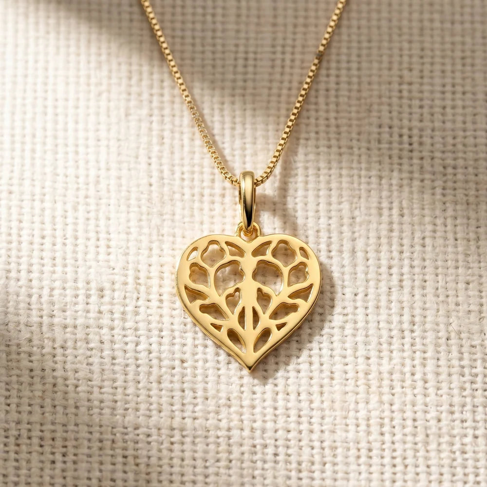 GOLD VERMEIL HEART OF YORKSHIRE PENDANT ON CHAIN