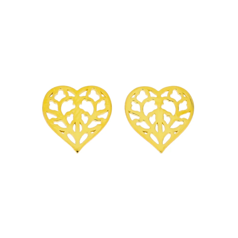GOLD VERMEIL HEART OF YORKSHIRE STUD EARRINGS | 39362