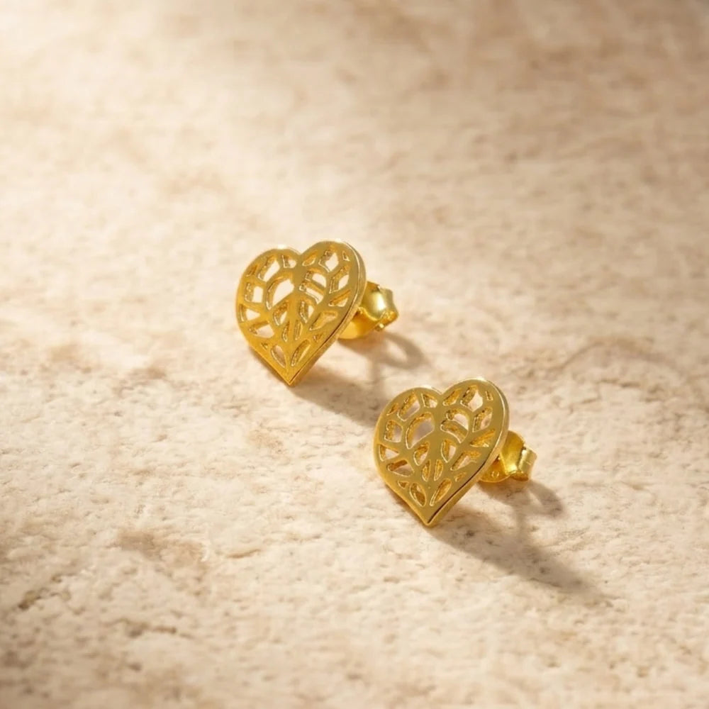 GOLD VERMEIL HEART OF YORKSHIRE STUD EARRINGS | 39362