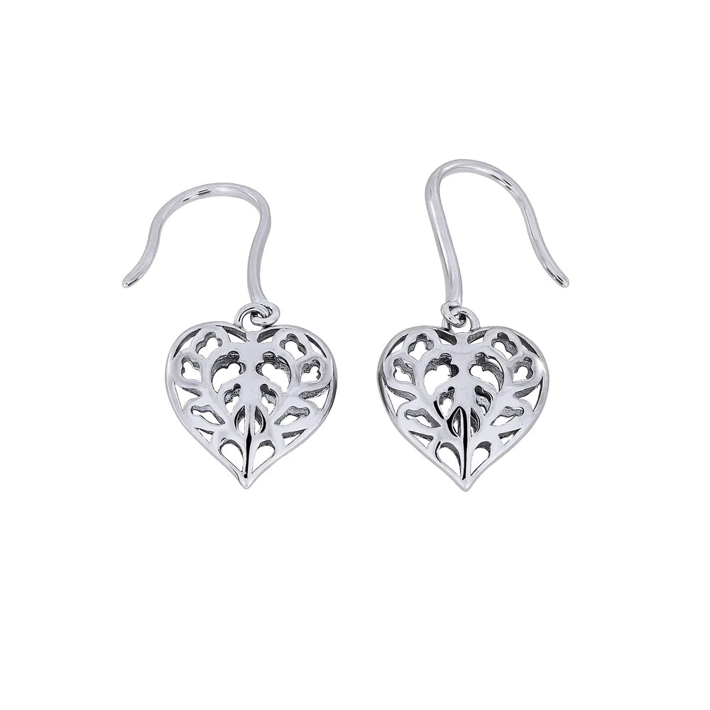 SILVER HANGING HEART OF YORKSHIRE DROP EARRINGS | 39379