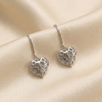 SILVER HANGING HEART OF YORKSHIRE DROP EARRINGS | 39379