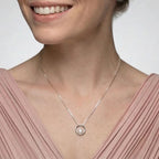 SILVER OPEN CIRCLE PEARL PENDANT BOX CHAIN