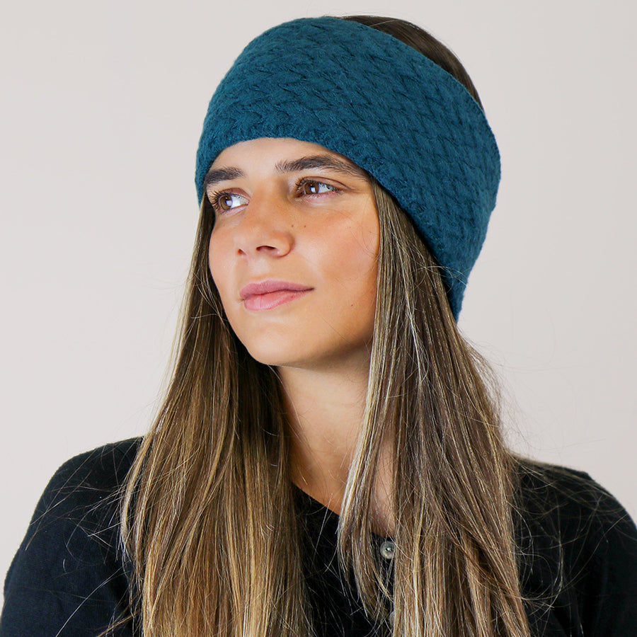 COSY TEAL TEXTURED KNIT HEADBAND