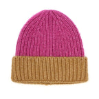 MAGENTA & COFFE BEANIE HAT