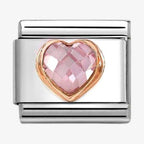 430607/003 NOMINATION PINK HEART ROSE GOLD - CZ HEART FACET