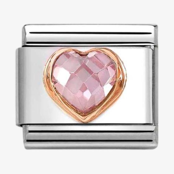 430607/003 NOMINATION PINK HEART ROSE GOLD - CZ HEART FACET