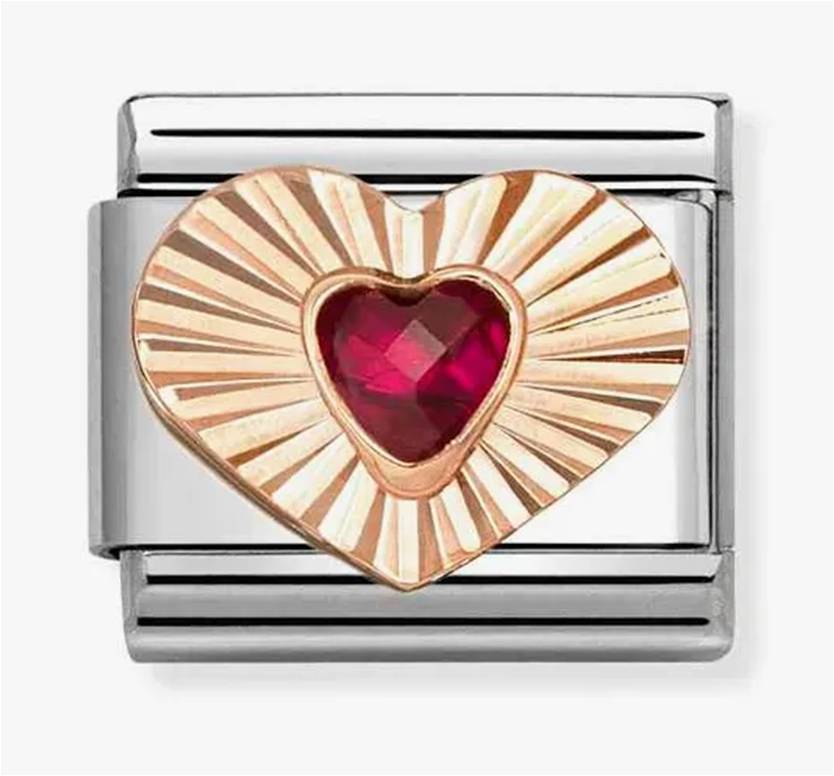 430610/005 NOM RED CZ - DC HEART STONES