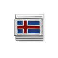 NOM ICELAND ENAMEL FLAG SILV SHINE