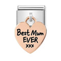NOM RG BEST MUM EVER HEART NOM DANGLE CHARM