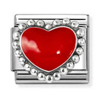 NOM RED DOTTED HEART SILV SH. - SYMBOLS