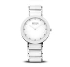 LDS BERING SS RND WHT DL. DOTS CERAM BW
