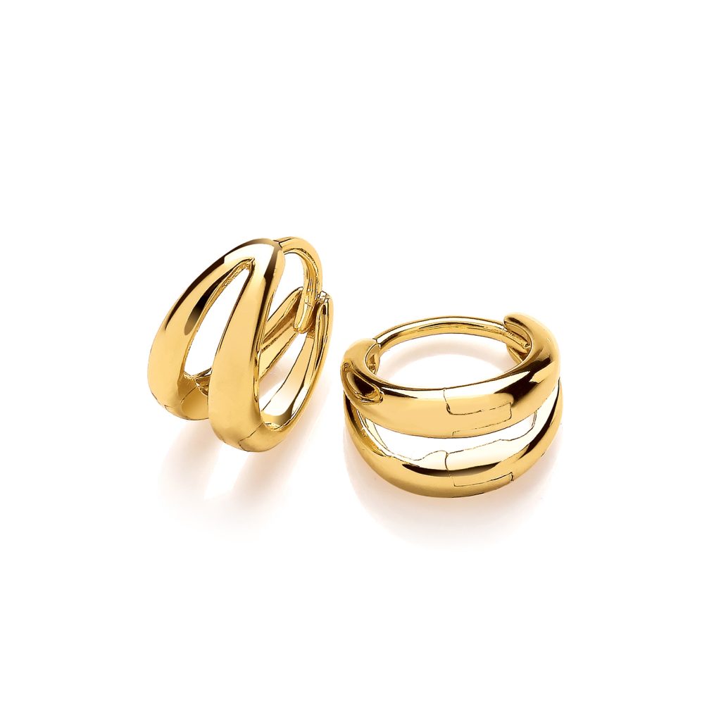 Gold Vermeil Double Creole Hoop Earrings
