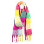YELLOW & PINK MIX CHECK SCARF
