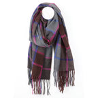 GREY & PURPLE MIX CHECK SCARF
