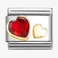 NOM RED CZ HEART & 18YG HEART - SYMBOLS CZ