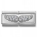 NOM DOUBLE RICH WHITE CZ ANGEL WINGS