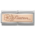 NOM RG SISTER WITH FLOWERS DOUBLE ENGRAVED