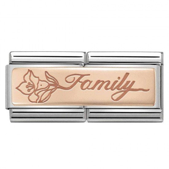 NOM RG FAMILY WITH FLOWER DOUBLE ENGRAVED