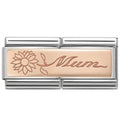 NOM RG MUM WITH FLOWER DOUBLE ENGRAVED