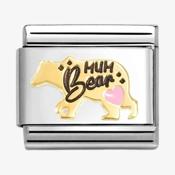 NOM MUM PINK HEART BEAR ENAMEL - SYMBOLS