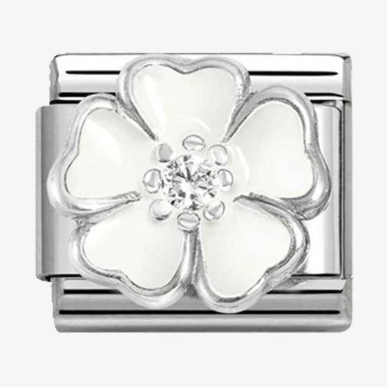 NOM SILV CZ WHT PEACH BLOSSOM - SYMBOLS