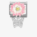 NOM CZ BFLY PNK DAISY DANGLE - CHARMS