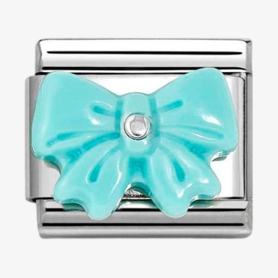 NOM TURQ RESIN BOW - SILV SH - STONE SYMBOLS