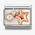 NOM ROSE GOLD ROUNDED STAR CZ WHT