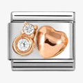 NOM ROSE GOLD ROUNDED HEART - CZ WHT