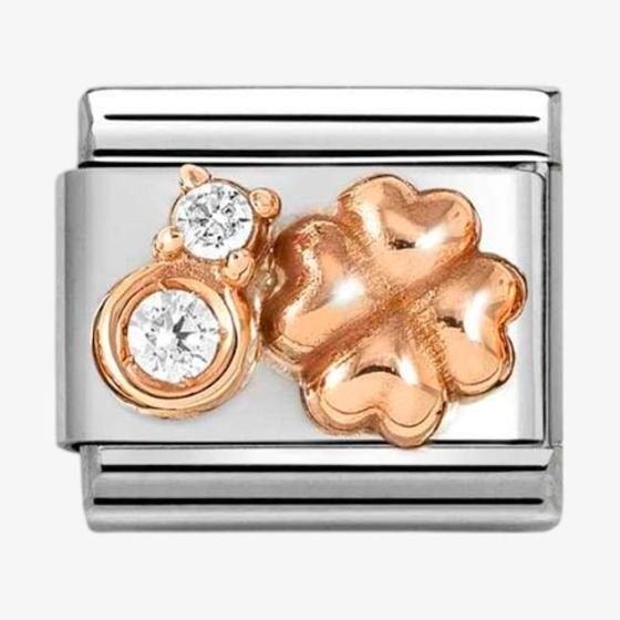 NOM ROSE GOLD 4 LEAF CLOVER - CZ WHT