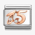 NOM NUMBER 15 FIFTEEN CZ ROSE GOLD