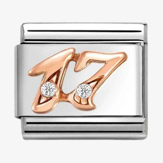 NOM NUMBER 17 SEVENTEEN CZ ROSE GOLD